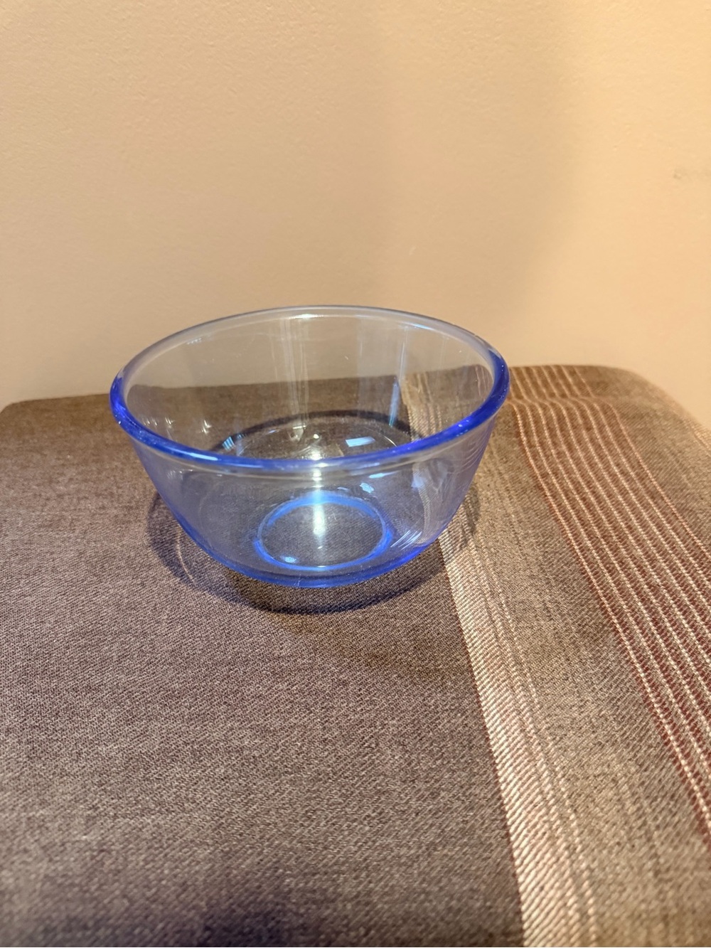 Clear Blue Glass Mixing Bowl